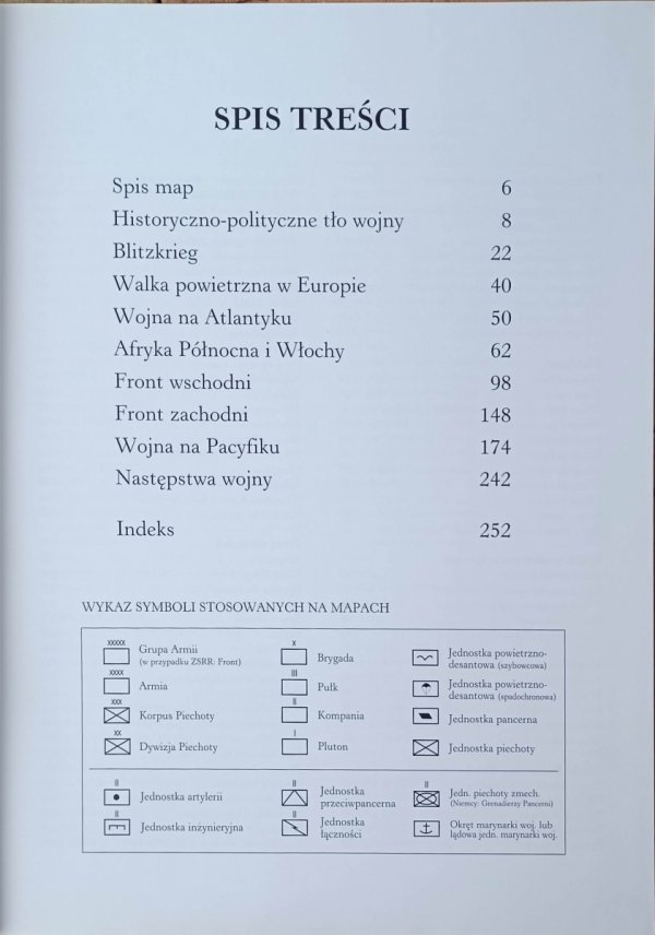 David Jordan  Atlas II Wojny Światowej - spis treści