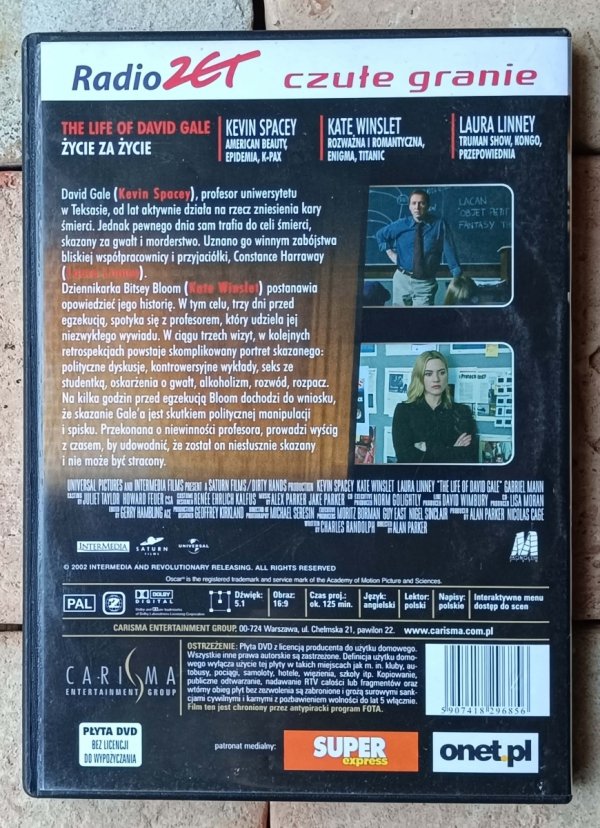 Alan Parker • Życie za życie • DVD - okładka