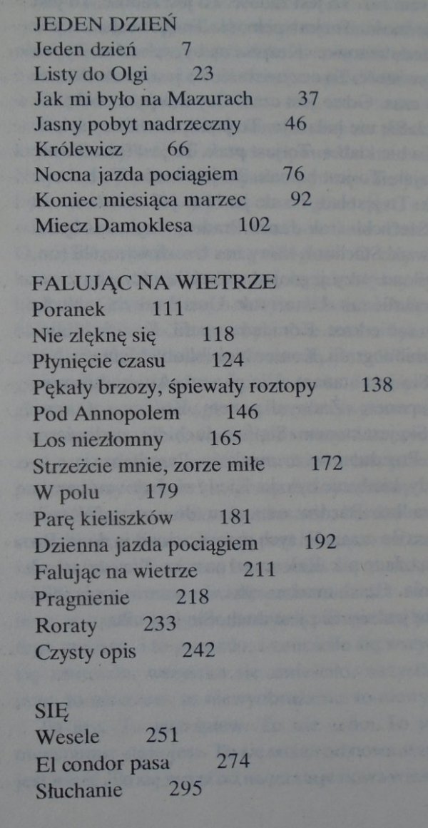 Edward Stachura Opowiadania [Jeden dzień. Falując na wietrze. Się]