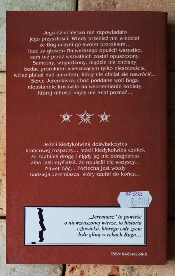 Thom Lemmons  Jeremiasz - okładka