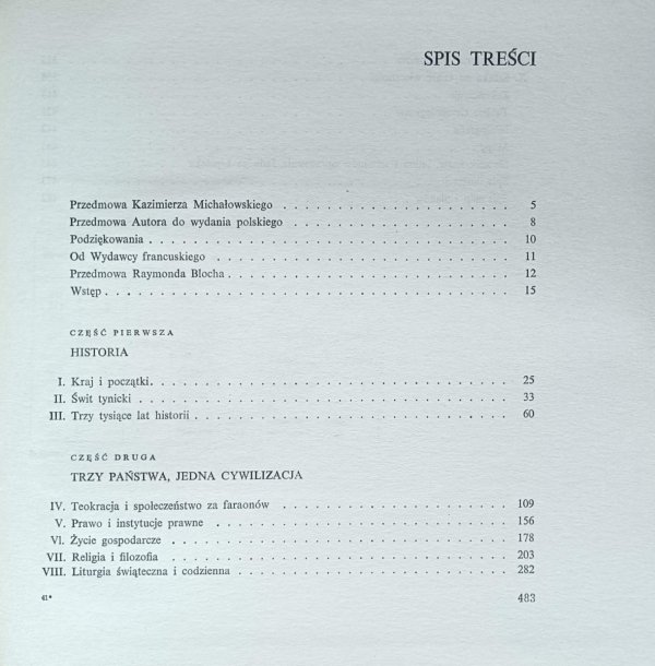 Francois Daumas • Od Narmera do Kleopatry. Cywilizacja Starożytnego Egiptu - spis treści