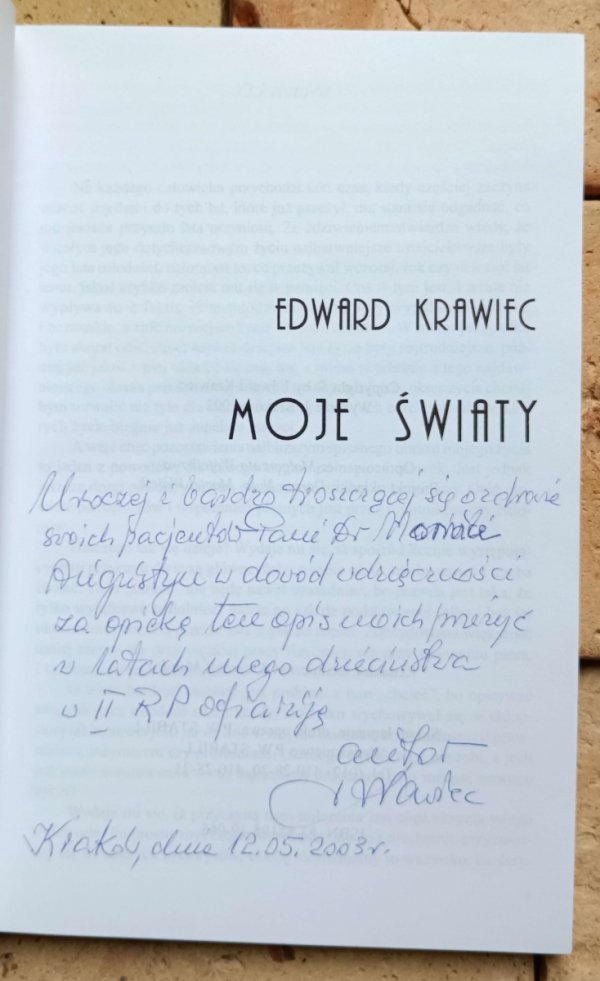Edward Krawiec - Moje Światy | dedykacja autorska
