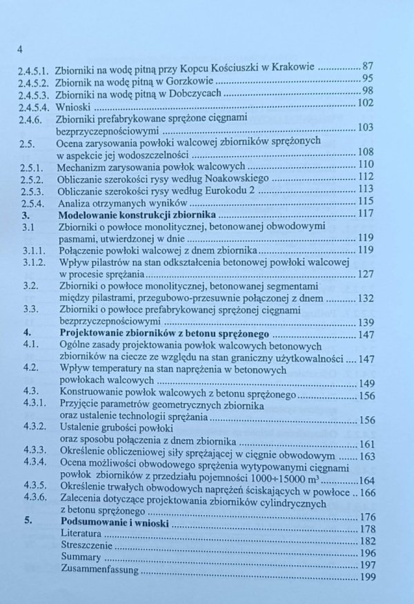 Andrzej Seruga • Analiza stanów naprężenia i odkształcenia w powłokach zbiorników cylindrycznych z betonu sprężonego - spis treści
