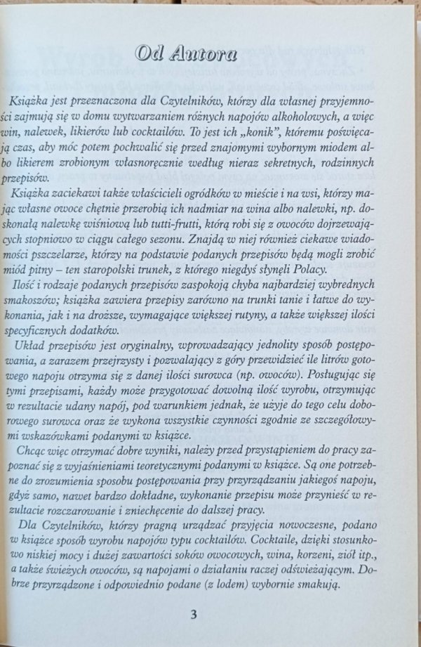 Jan Cieślak • Domowy wyrób win owocowych, miodów pitnych, wódek, likierów, coctailów
