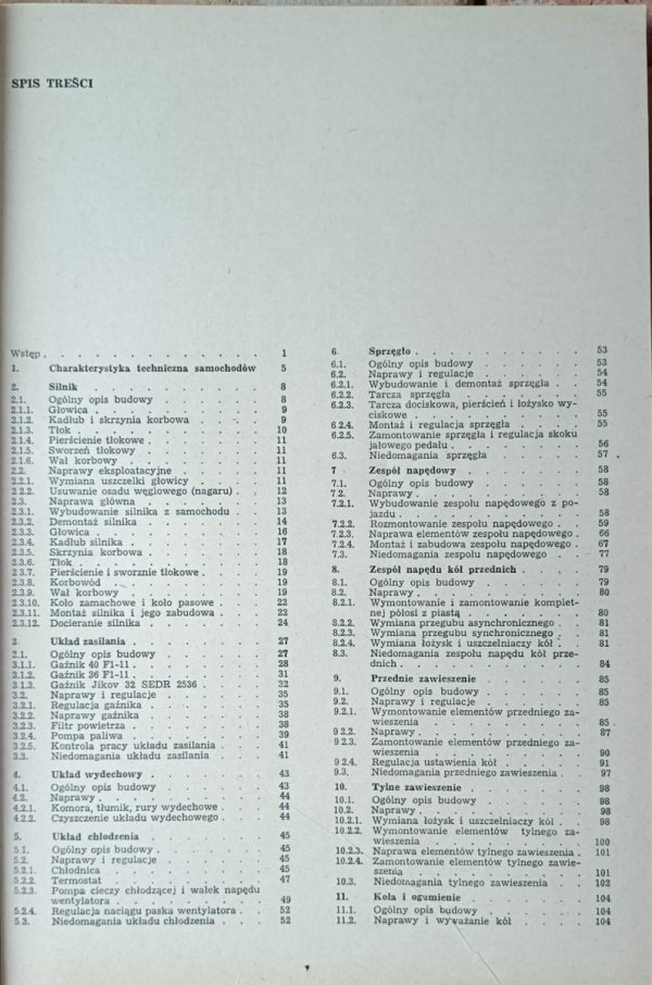 Zbigniew Winnicki  Wartburg 353  - spis treści