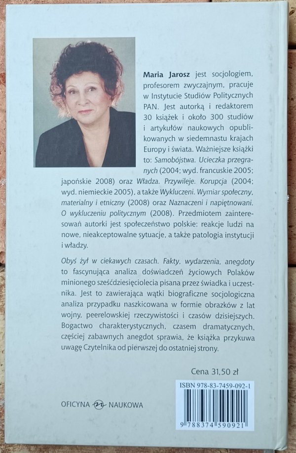 Maria Jarosz Obyś żył w ciekawych czasach