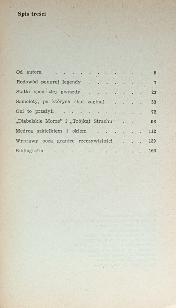 Lech Niekrasz  Trójkąt Bermudzki - spis treści