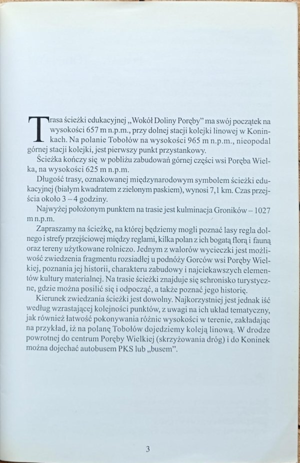Antoni Niedośpiał, Janusz Tomasiewicz • Wokół doliny Poręby. Ścieżka edukacyjna - okładka