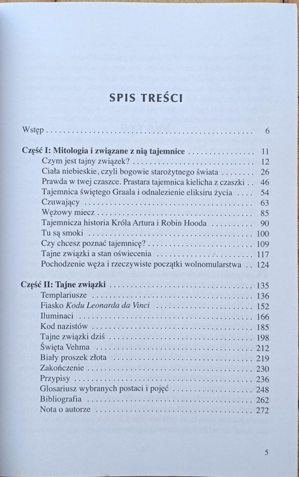 Philip Gardiner  Tajna wiedza zakazanych związków, stowarzyszeń i kultów - spis treści