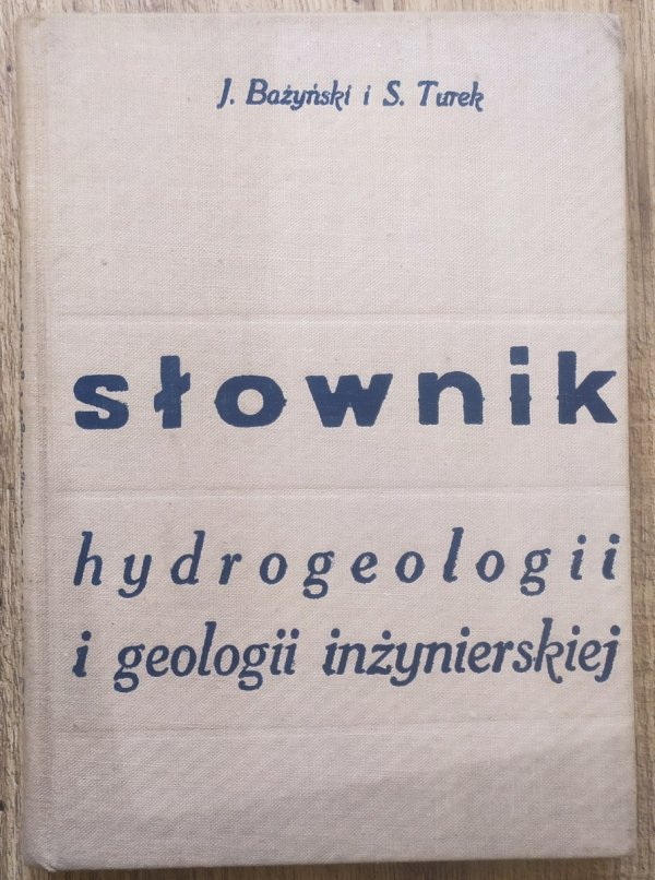 Słownik hydrogeologii i geologii inżynierskiej - okładka