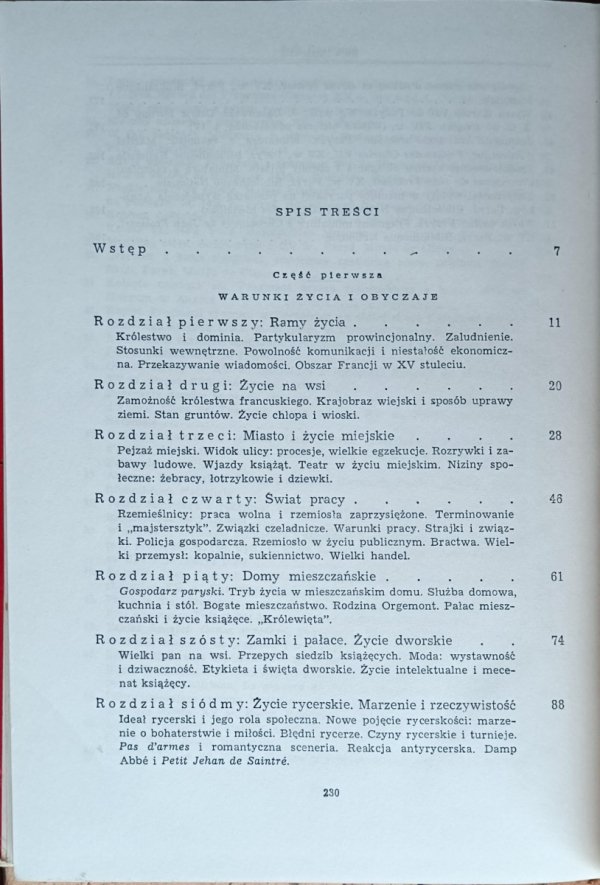 Marcelin Defourneaux Życie codzienne w czasach Joanny D'Arc - spis treści