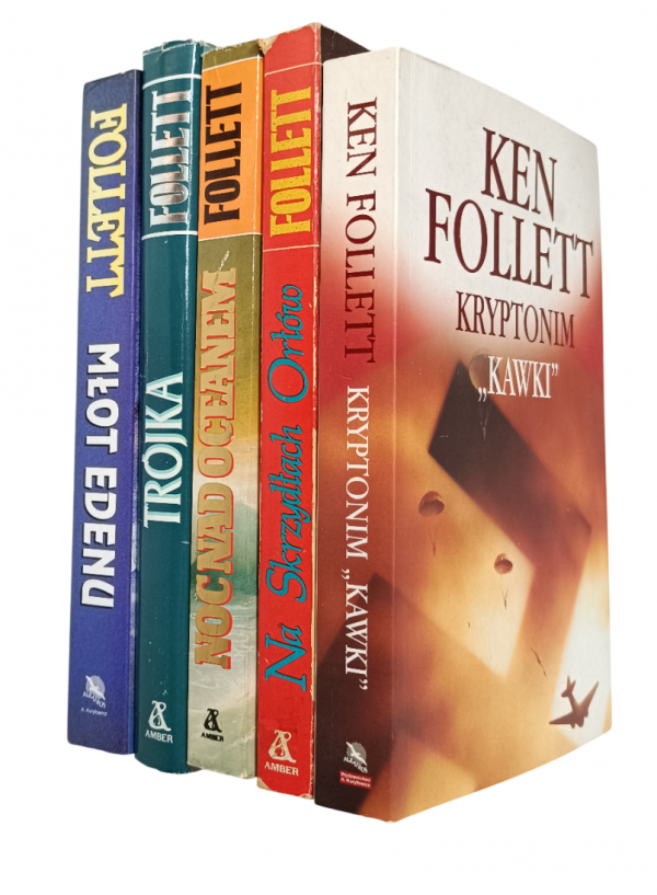  Ken Follett x5 • Kryptonim Kawki - Młot Edenu - Trójka i inne - okładka