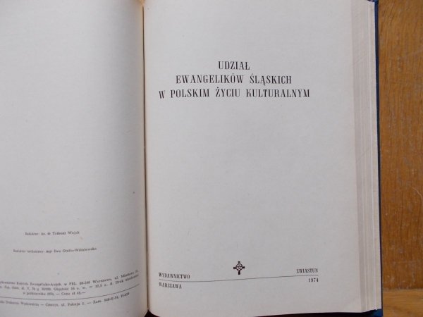 Szkice z dziejów reformacji w Polsce XVI i XVII wieku. Wkład protestantyzmu do kultury polskiej. Udział ewangelików śląskich w polskim życiu kulturalnym [protestantyzm