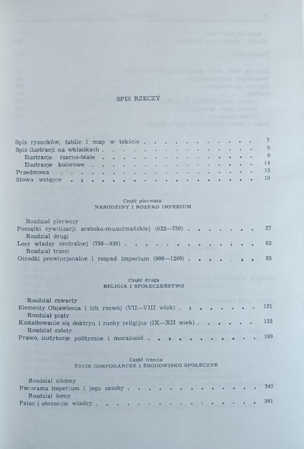 Dominique Sourdel, Janine Sourdel  Cywilizacja islamu (VII-XIII w.) - spis treści