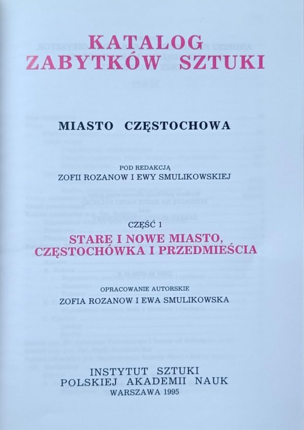 Katalog zabytków sztuki w Polsce • Częstochowa. Stare i Nowe miasto