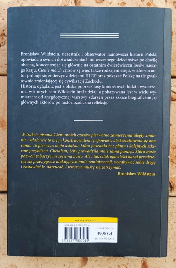 Bronisław Wildstein Cienie moich czasów - okładka 