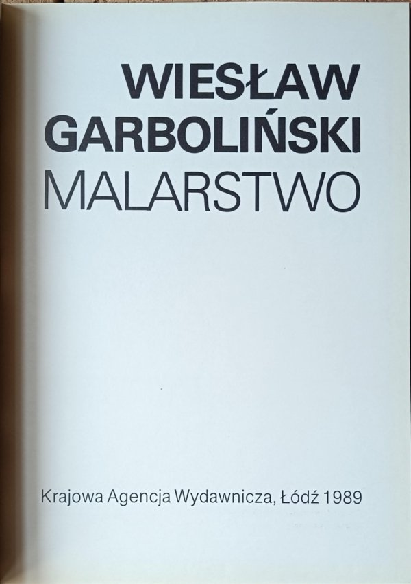 Wiesław Garboliński Malarstwo - strona tytułowa