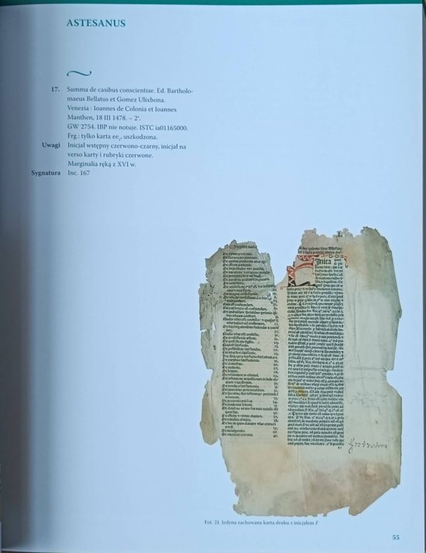 Katalog inkunabułów Biblioteki Naukowej PAU i PAN w Krakowie - ilustracja