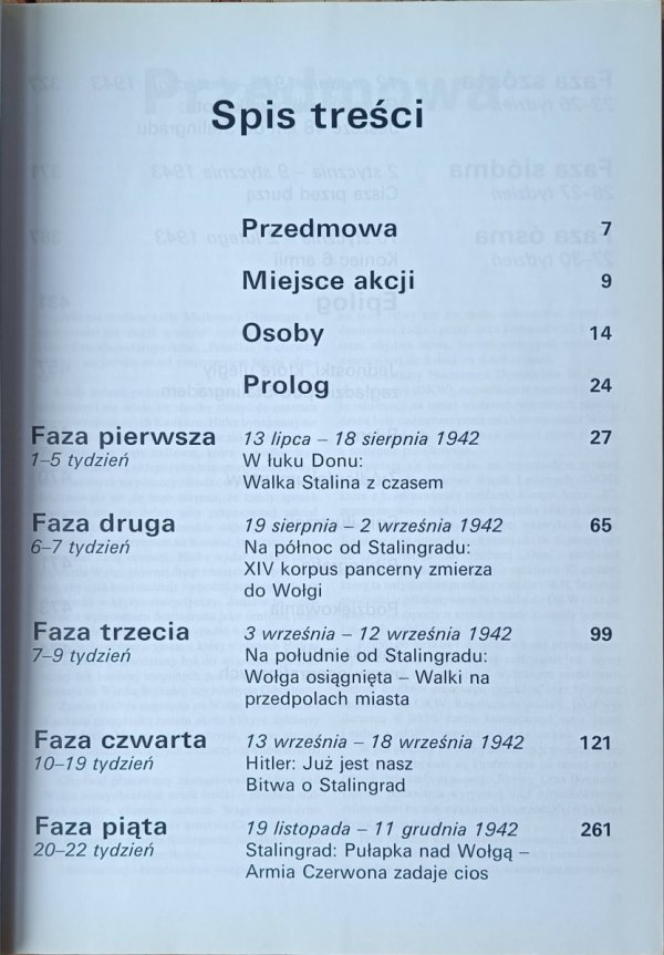 Janusz Piekałkiewicz Stalingrad. Anatomia bitwy - spis treści