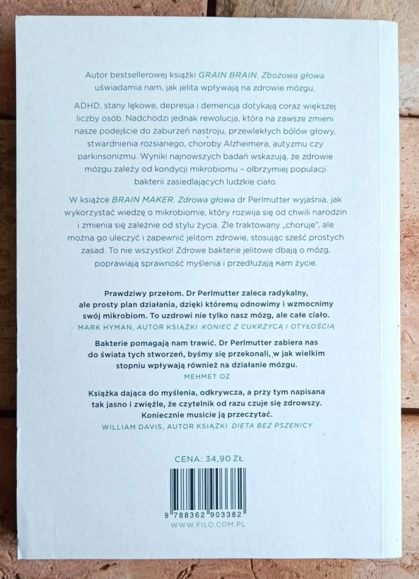 Dr David Perlmutter • Brain Maker. Zdrowa głowa. Jak bakterie jelitowe chronią mózg - okładka