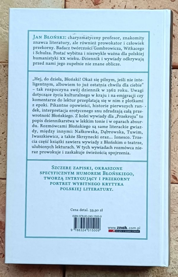 Jan Błoński - Błoński przekorny. Dziennik. Wywiady - okładka