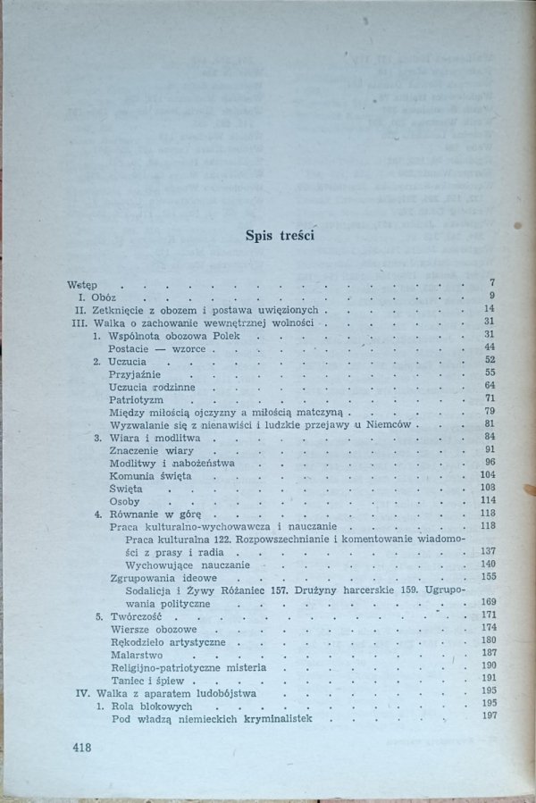 Urszula Wińska Zwyciężyły Wartości. Wspomnienia z Ravensbruck  - spis treści