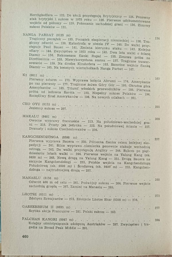 Janusz Kurczab, Zbigniew Kowalewski - Na szczytach Himalajów  - spis treści