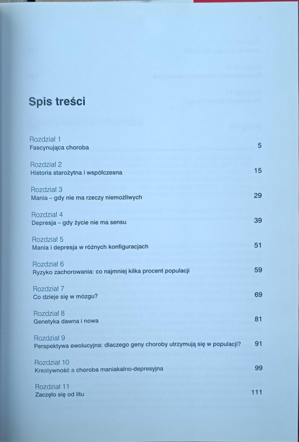 Janusz Rybakowski  Oblicza choroby maniakalno-depresyjnej - spis treści