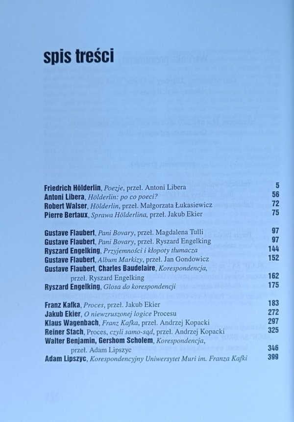 Spis treści książki &quot;Literatura na Świecie 1-2/2003&quot;