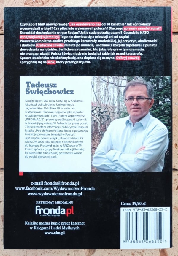 Tadeusz Święchowicz Smoleński upadek. Katastrofa, która wstrząsnęła światem - okładka