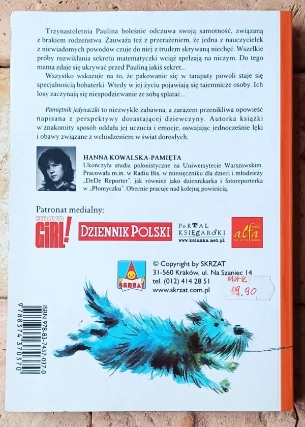 Hanna Kowalska Pamiętnik jedynaczki - okładka