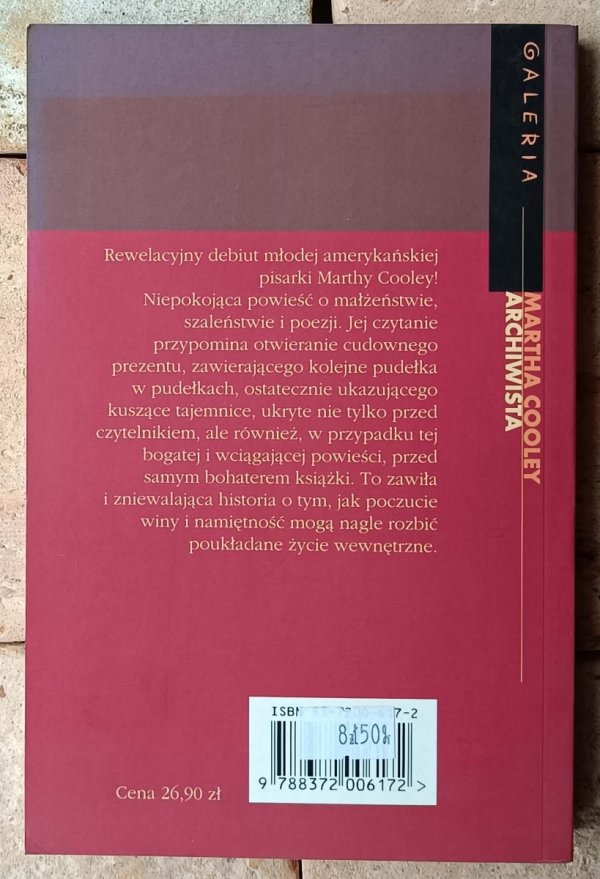 Martha Cooley • Archiwista - okładka