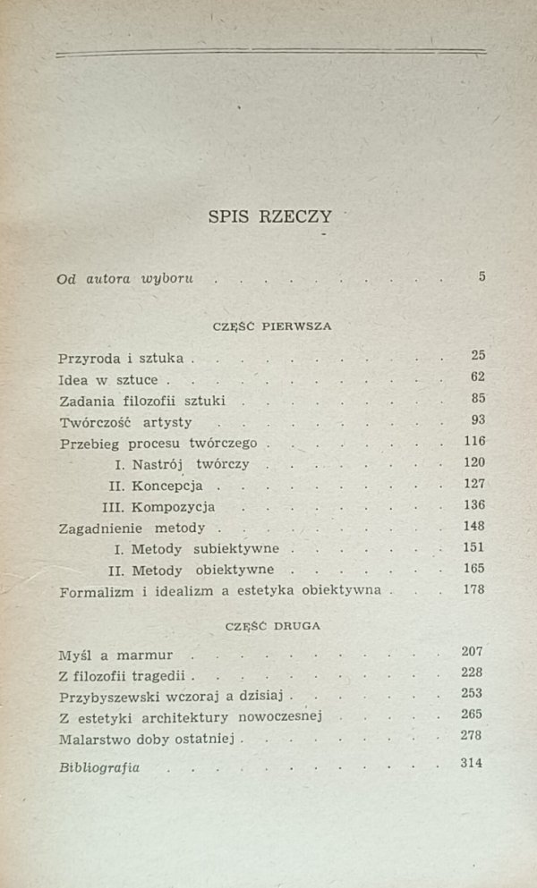 Michał Sobeski • Myśl a marmur  - spis treści