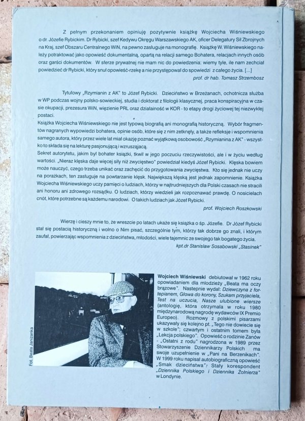 Wojciech Wiśniewski Rzymianin z AK. Rzecz o dr Józefie Rybickim ps. 'Andrzej', 'Maciej' - okładka