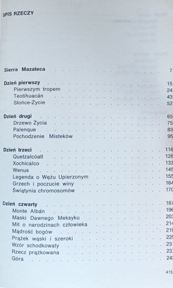 Maciej Kuczyński • Czciciele węża. Biochemiczne niebo dawnych Meksykanów - spis treści