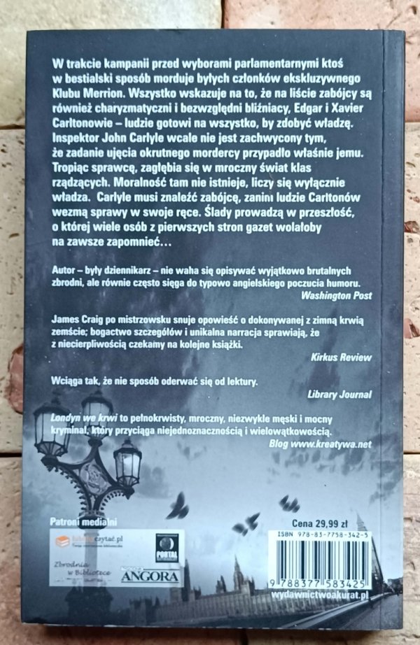 James Craig - Londyn we krwi - okładka