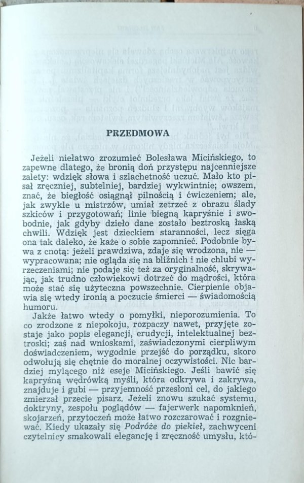 Bolesław Miciński • Pisma | Podróże do piekieł i inne - przedmowa
