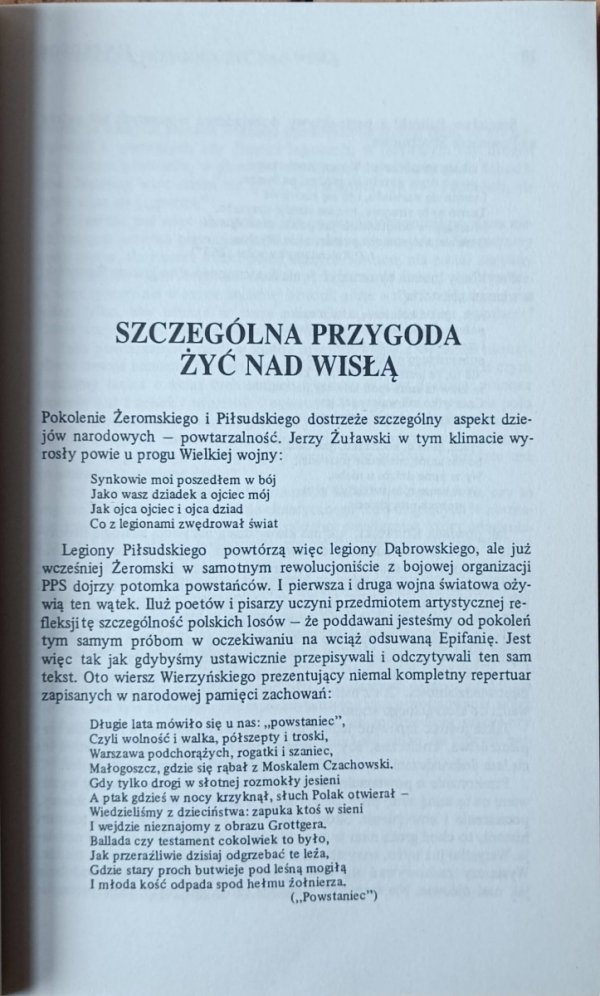 Jan Prokop  Szczególna przygoda żyć nad Wisłą. Studia i szkice literackie