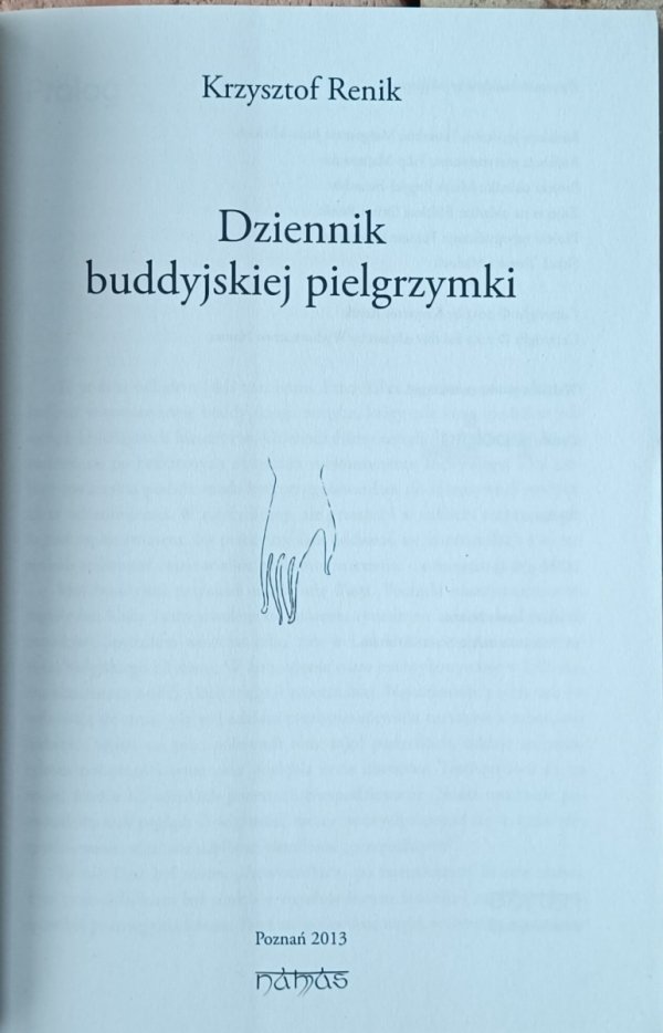 Krzysztof Renik • Dziennik buddyjskiej pielgrzymki - strona tytułowa
