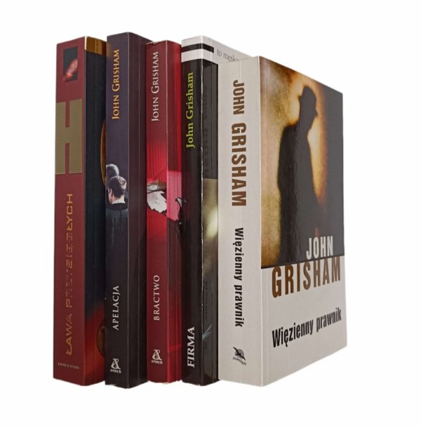John Grisham x5 • Więzienny prawnik - Firma - Bractwo - Ława przysięgłych - Apelacja - okładka