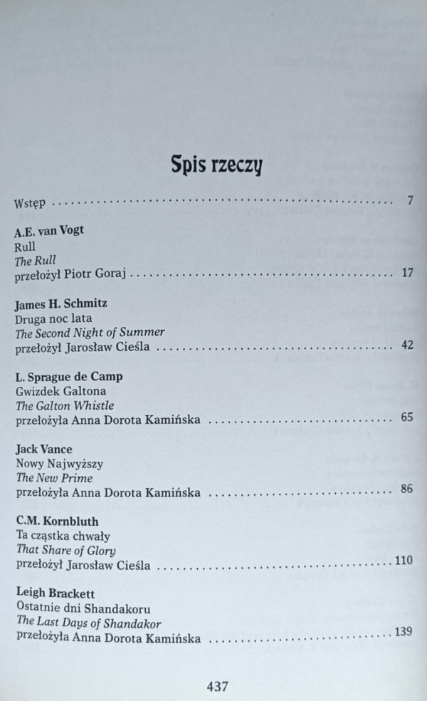 Stare dobre czasy. Antologia opowiadań science fiction [Aldiss Le Guin Zelazny] - spis treści