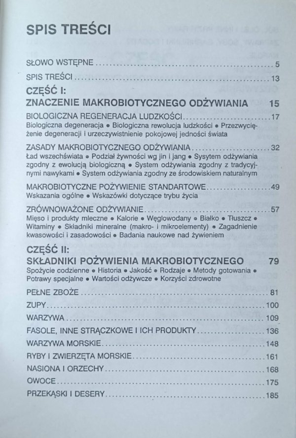 Michio i Aveline Kushi • Wielka księga makrobiotycznego odżywiania i sposobu życia [makrobiotyka] - spis treści