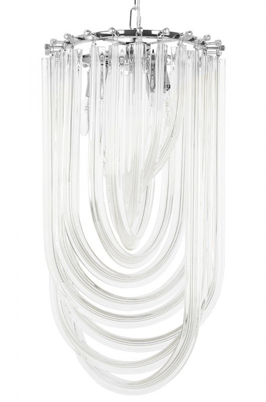 Lampa wisząca MURANO L chrom - szkło, metal