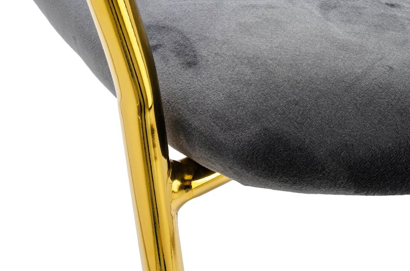 Krzesło barowe MARGO 65 ciemny szary - welur, podstawa złota