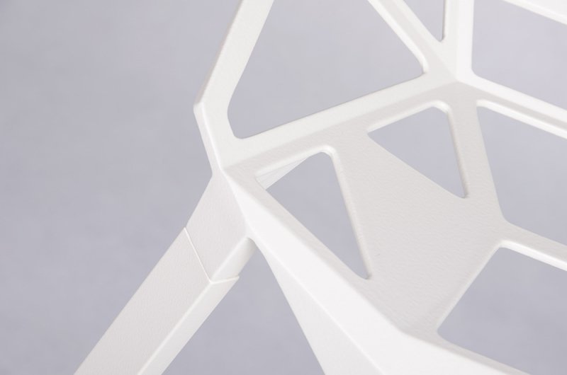 Krzesło barowe SPLIT PREMIUM białe - aluminium