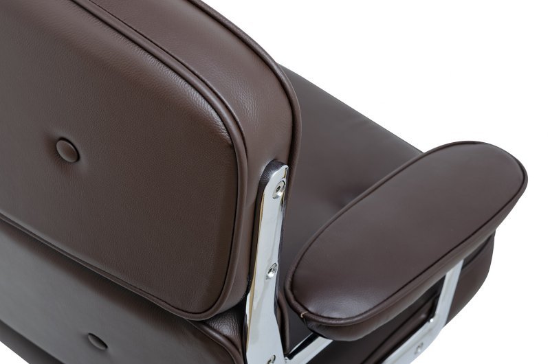 Fotel biurowy ICON PRESTIGE PLUS brązowy - włoska skóra naturalna, podstawa czarna