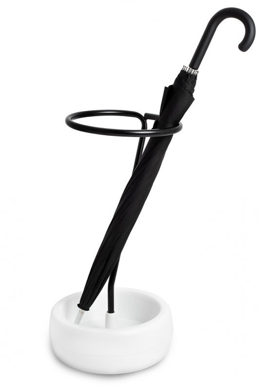 Stojak na parasole COBRA czarno-biały - polipropylen, metal