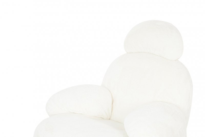 Fotel bujany PLUSH FUR biały