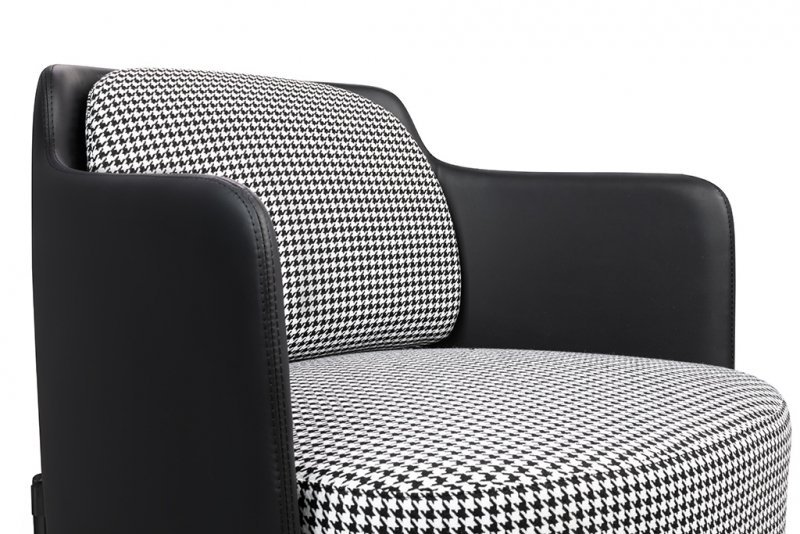 Fotel VENICE BLACK czarny PU / pepitka