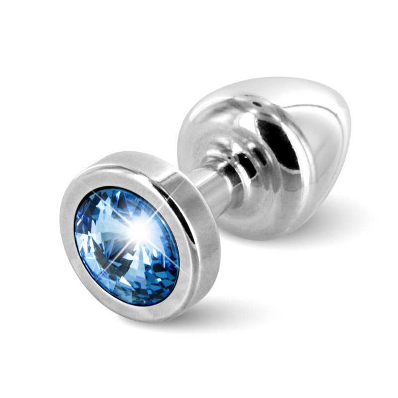 Plug analny - Diogol Anni Round Silver & Blue 25 mm